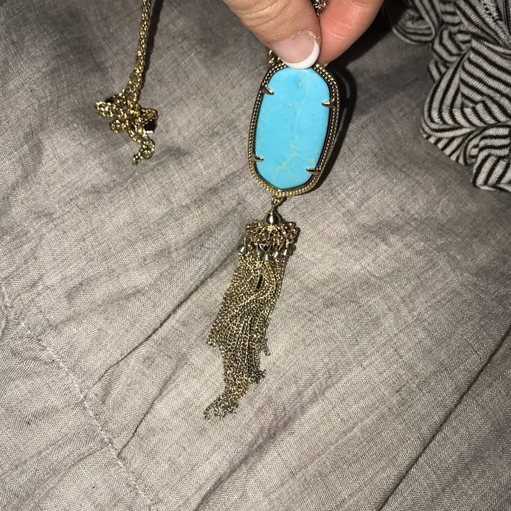 Blue Kendra Scott tassel necklace